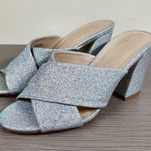 Shellys London Dani Silver & Multi Metallic Crossover Mule, Womens Size 9 / 40